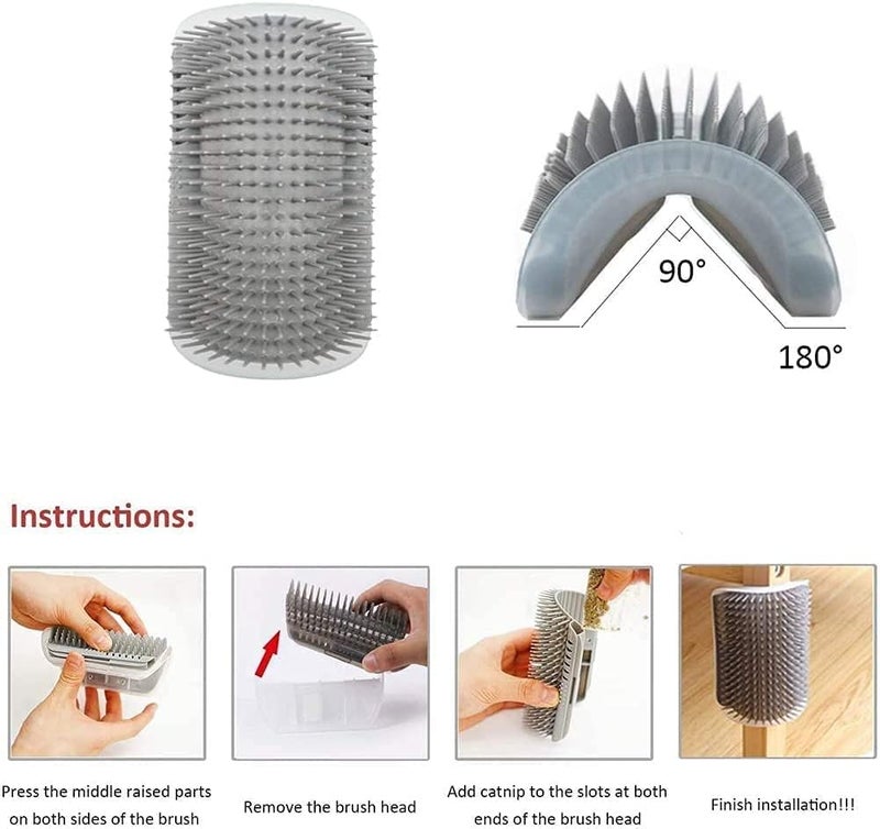 Pups&Pets Cat Self Groomer Wall Corner Groomers Soft Grooming Brush Massage Combs for Short Long Fur Cats, Softer Massager Toy for Kitten Puppy - Color May Vary - Image 4