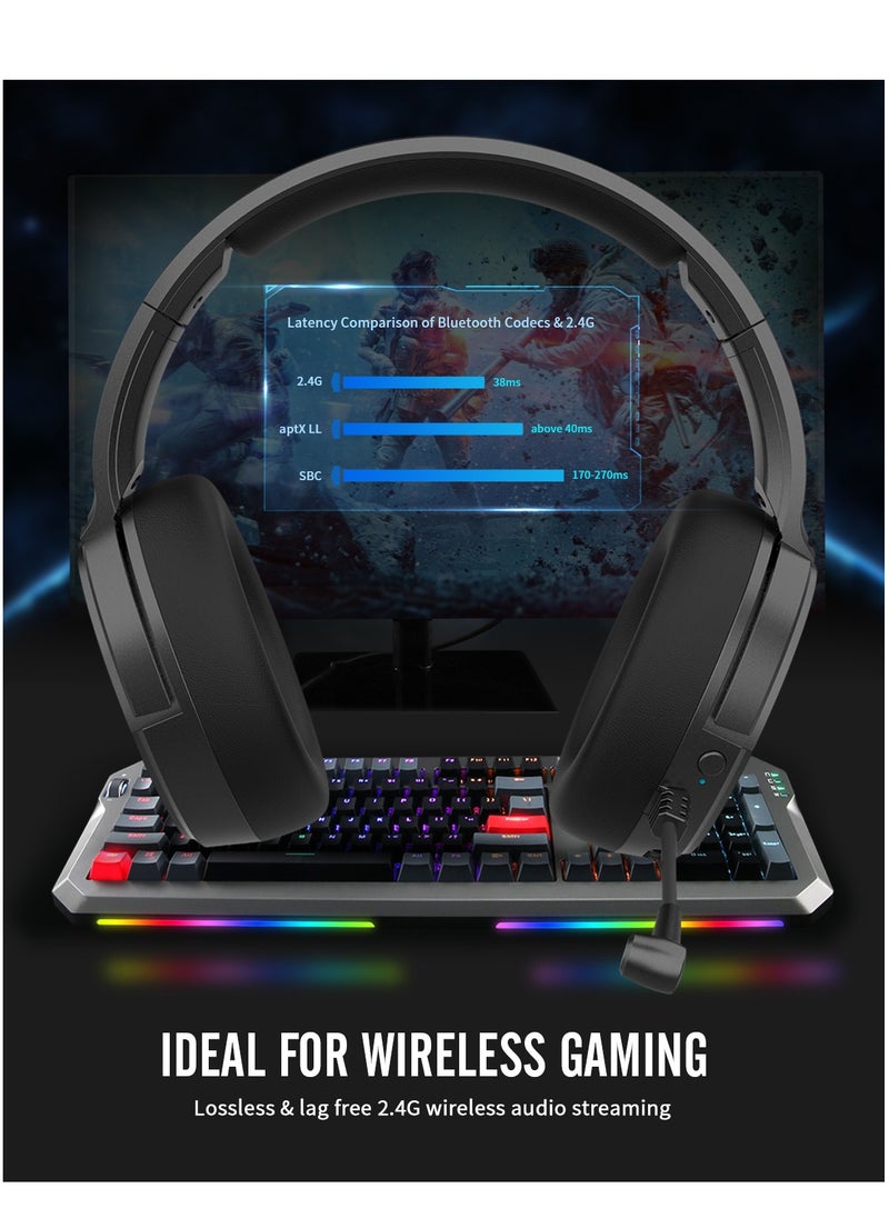BINNUNE - Wireless Gaming Headset Bluetooth Gamer Headphones with Noise Canceling Microphone - Image 1