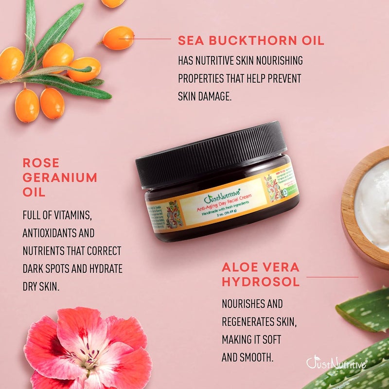 Just Nutritive Anti-Aging Day Facial Cream - 2 oz | Nourishing Moisturizer for Youthful Radiance - Image 3