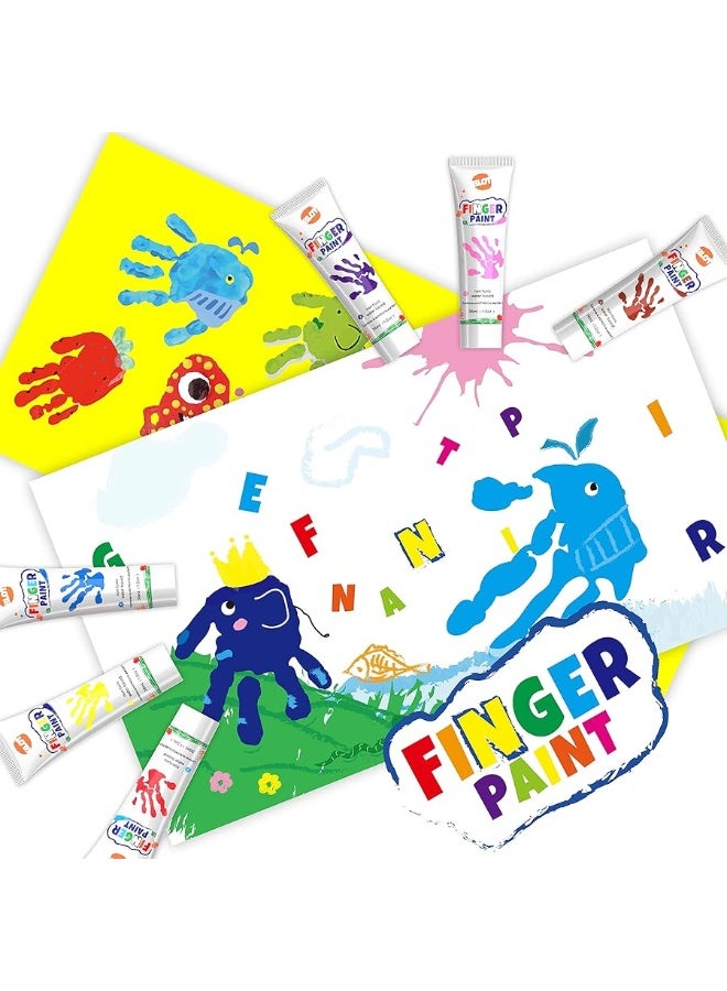 BLOT Kids Washable Finger Paint for Toddlers Art Supplies Gift for Baby Hand Painting DIY Crafts, Non Toxic, 10 Colors, 36ml/Tube - Image 2