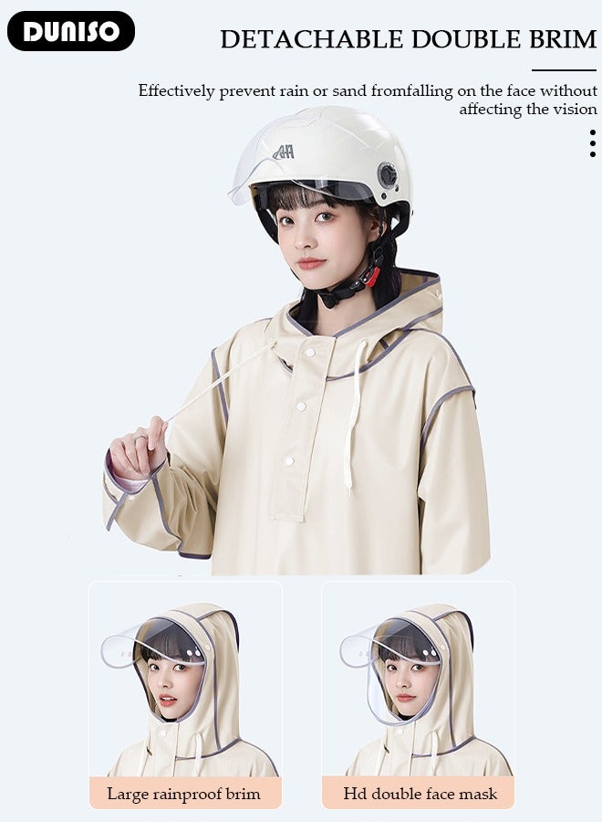 DUNISO Adult Rain Coat, Emergency Rain Coats for Women with Hood and Drawstring, Reusable Outdoor Waterproof Thick Rain Ponchos for Adults, Portable EVA One-piece Rain Jacket Ponchos Adult for Family Fishing Travel  - Image 5
