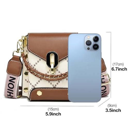 Xiaoyu Small Crossbody Bags for Women Fashion Cell Phone Purse Shoulder Handbags with Wide Strap (Dark Khaki) - Image 3