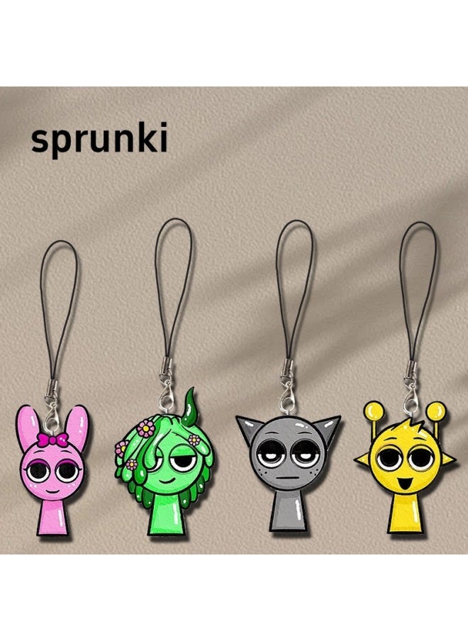 Generic - Sprunki Rhythm Box Q Version Pendant Around Cute Cartoon Mobile Phone Chain Student Schoolbag Backpack Ornaments-Specifications Support Image Upload:Style Four-rhythm Box Mobile Phone Chain- - Image 1
