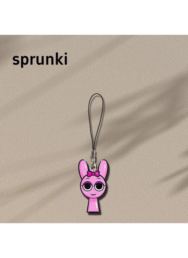 Generic - Sprunki Rhythm Box Q Version Pendant Around Cute Cartoon Mobile Phone Chain Student Schoolbag Backpack Ornaments-Specifications Support Image Upload:Style Four-rhythm Box Mobile Phone Chain- - Image 1