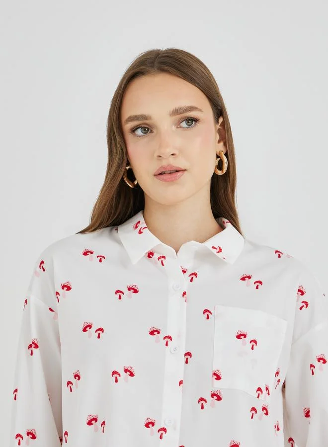Take Two Take Two Graphic Print Oversized Shirt