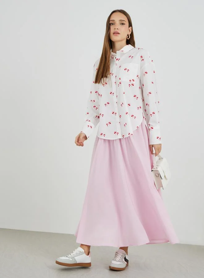 Take Two Graphic Print Oversized Shirt