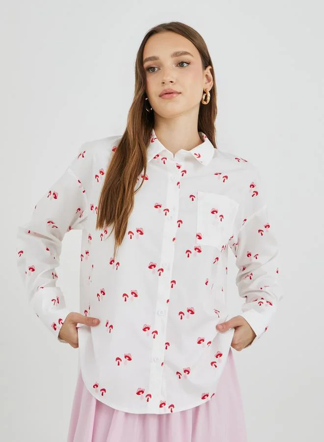 Take Two Graphic Print Oversized Shirt