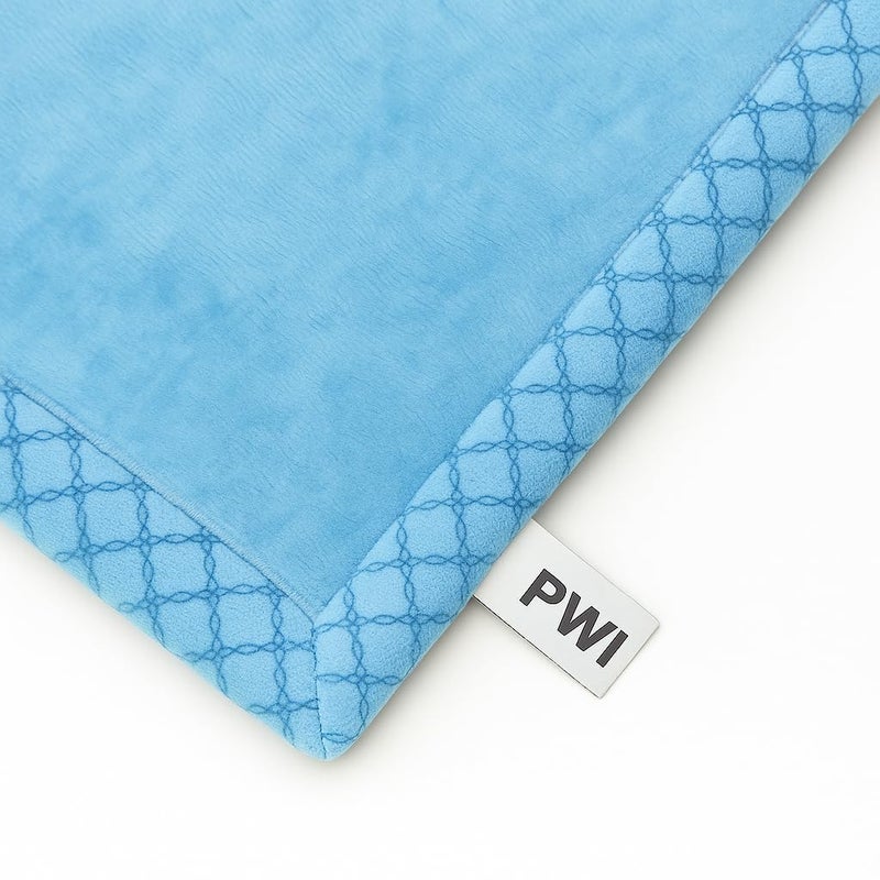 PWI بطانية لف الأطفال للمواليد الجدد | قماش سحابي فائق النعومة | طبقتين للاستخدام في جميع الفصول | 80x110 سم | بطانية لف للأطفال من 0-3 سنوات (أزرق) - Image 4