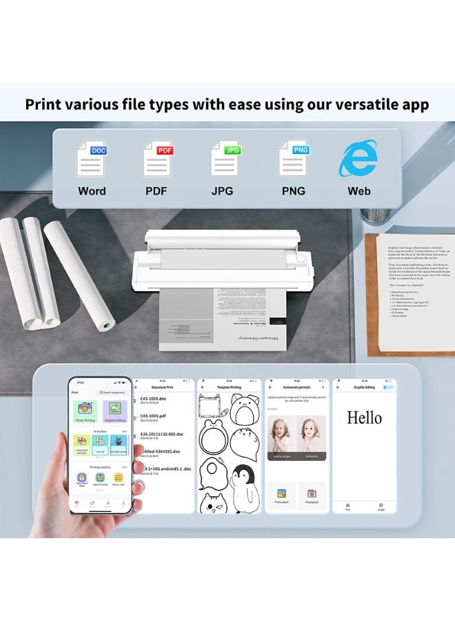 4 Rolls A4 Thermal Printing Paper White thermal Printing Paper 210*30mm Supplementary Printing Paper Used to Print Contracts, Questions, Test Papers, Sketches, Invoices Clear Printing - Image 4