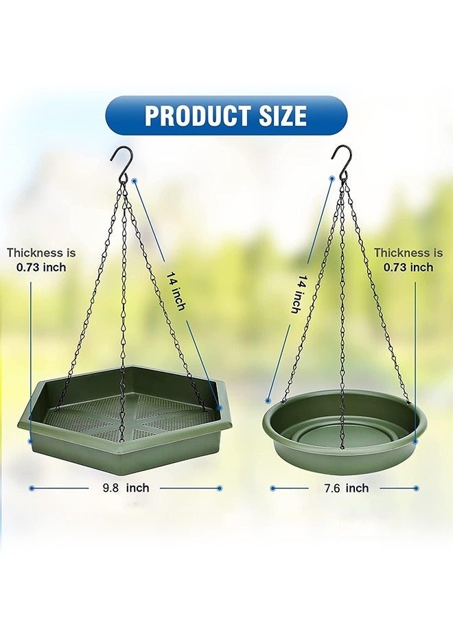 كيلا حمام الطيور المعلق، حمام الطيور، وحدة تغذية الطيور، وحدة تغذية الطيور المعلقة 2 في 1 XL وحمام الطيور للاستخدام الخارجي، حمامات الطيور المعلقة للاستخدام الخارجي - Image 3