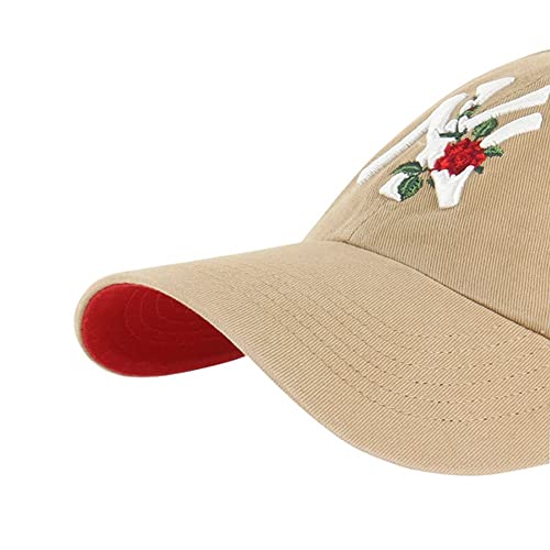 47 '47 New York Yankees Thorn Clean Up Dad Hat Baseball Cap - Khaki/Rose, Khaki, Red - Image 3