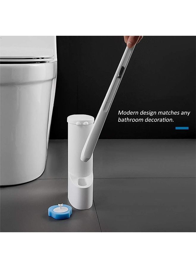 Arabest 8 قطع/مجموعة فرشاة المرحاض القابلة لإعادة الملء مع حامل يمكن أن تحل محل رأس فرشاة تنظيف المرحاض القابل للتصرف - Image 4