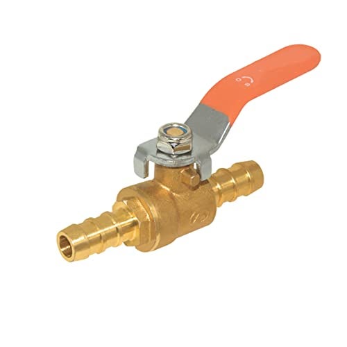 Hooshing 5/16" Hose Barb Mini Ball Valve Pipe Tubing Fitting Brass Shut Off Valve with Clamps for Water Air Fuel,Pack of 2 - Image 4