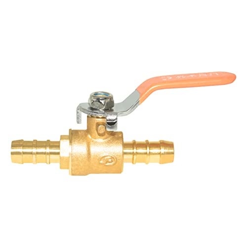 Hooshing 5/16" Hose Barb Mini Ball Valve Pipe Tubing Fitting Brass Shut Off Valve with Clamps for Water Air Fuel,Pack of 2 - Image 3