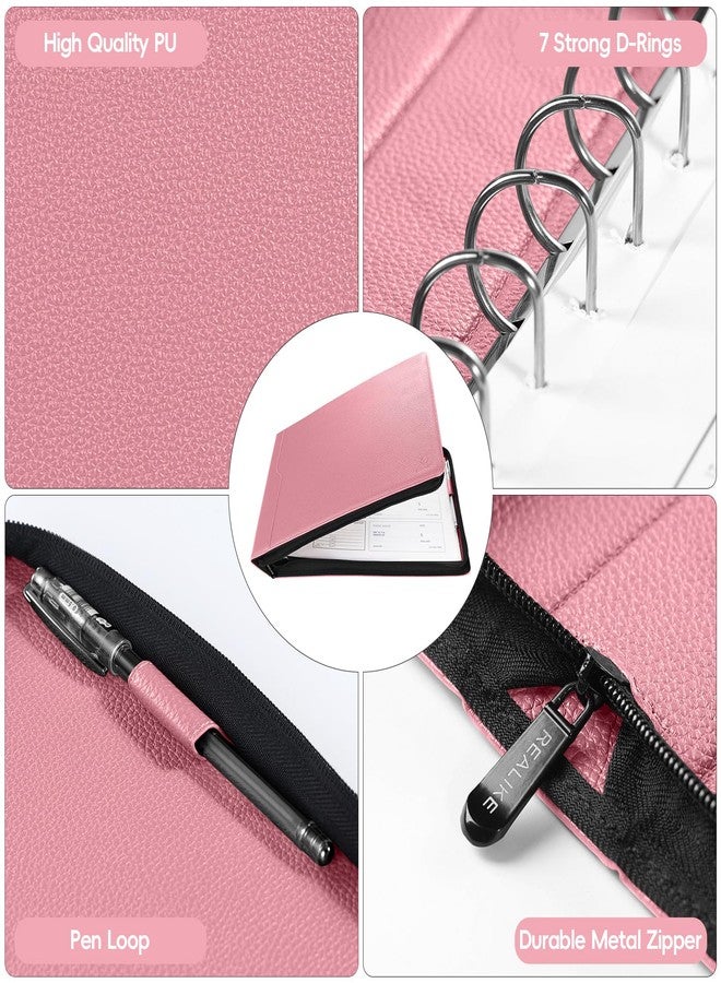 REALIKE Zippered Business Checkbook Binder for Business Checks, 7 Ring Check Binder for 9x13 Sheets,600 Checks Capacity, PU Leather Portfolio with Zipper Pouch & Storage Organizer - Image 3