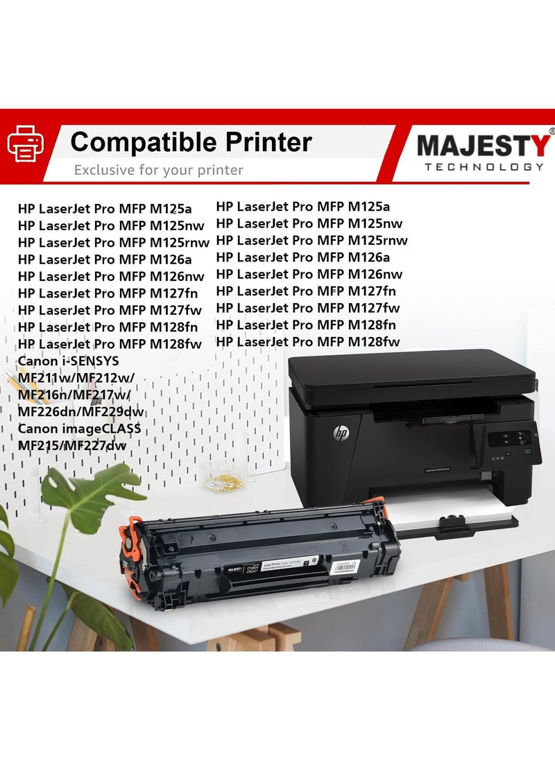 Majesty 83A CF283A toner cartridge is compatible with HP LaserJet Pro MFP M125, M125nw, M125rnw, M127fn, M127fw, M127fp, M201n, and MFP M225dn in black.  - Image 2