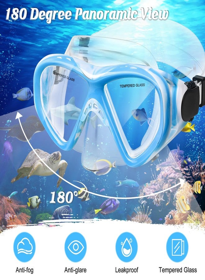ACQCES Kids Swim Goggles Snorkel Diving Mask for Boys Girls Ages 5-15, Two-Color Anti-Fog Swimming Goggles with Nose Cover (1PCS Blue Blue) - Image 3