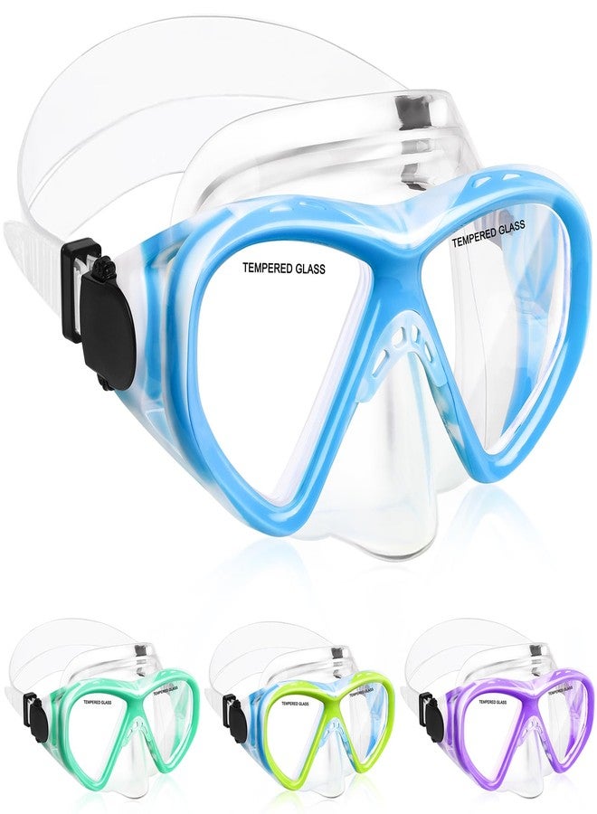 ACQCES Kids Swim Goggles Snorkel Diving Mask for Boys Girls Ages 5-15, Two-Color Anti-Fog Swimming Goggles with Nose Cover (1PCS Blue Blue) - Image 1