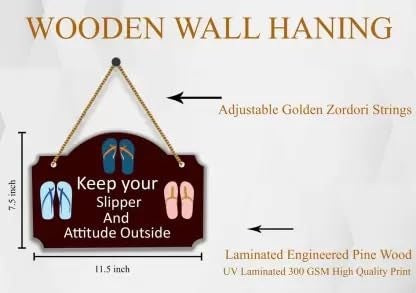 Mdf Wall Hanging ||Keep Your Slipper And Attitude Outside ||Home Decoration Wall Hanging||  - Image 3