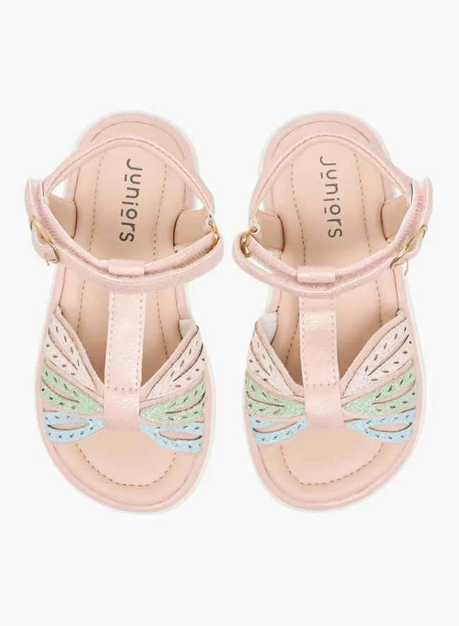 جونيورز صنادل بناتي مزينة بالترتر