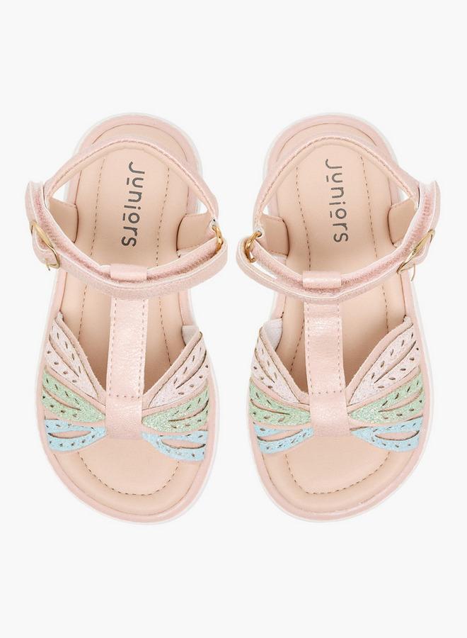 JUNIORS Girls Glitter Embellished Sandals - Image 1