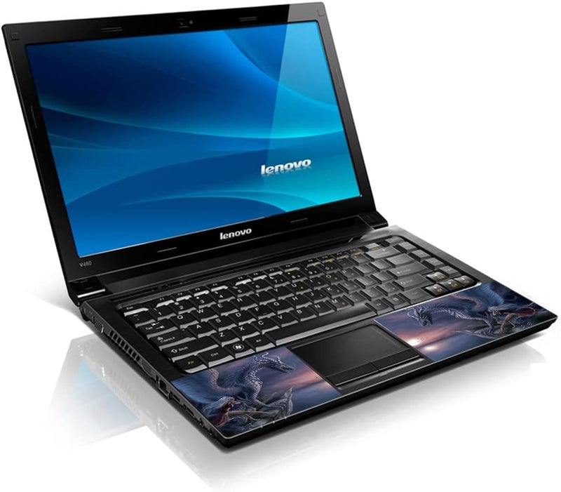 إل أس أس غطاء جلد لابتوب 17-17.3 بوصة مع نقش تنين ليلي ملونة لـ HP وDell وLenovo وApple وAsus وAcer وCompaq - يناسب 16.5 و17 و17.3 و18.4 و19 بوصة (وسادتان للمعصم مجانًا) - Image 2