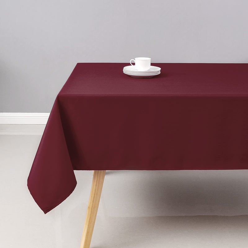 Wewoch Burgundy Rectangle Tablecloth Wrinkle Resistant Washable Fabric Table Cloth for Dining Kitchen  Parties Weddings and Outdoor Use 60 Inch by 84 Inch - Image 1