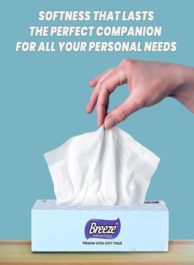 BREEZE BRE021 2 PLY Facial Tissue Soft Wipe & Disposable for Kitchen Car Office & Home Use 100 Pulls in Each Box (Pack of 4) - Image 5
