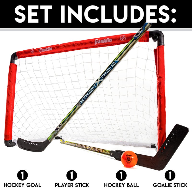 Franklin Sports Franklin Sports 36" NHL Hockey Goal with 2 Sticks - Youth Hockey Goal and Stick Set - Official NHL Product  - Image 2