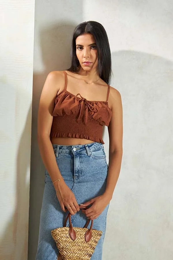 Virgio VIRGIO 100% Cotton Strappy Bustier Crop Top