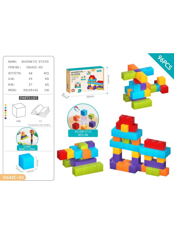 الأزرق جي دبليو <تجميع مغناطيسي> Diy مكعبات مغناطيسية صغيرة ، تجميع مغناطيسي للأطفال ، هدية لعبة الألغاز - Image 1