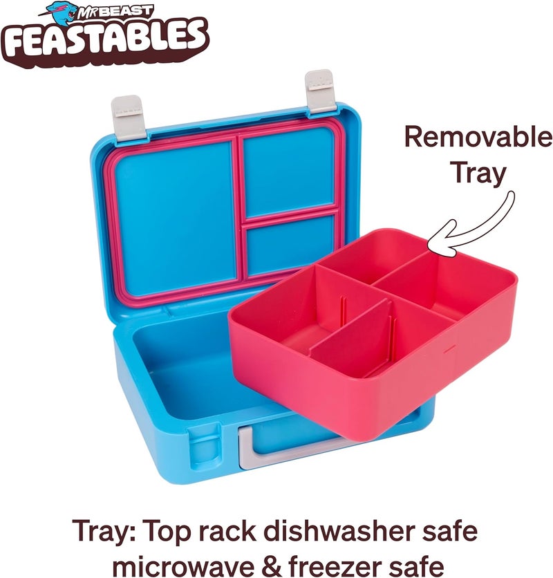 Feastables Mr Beast Feastables Adjustable Bento Lunchbox BPA Free Snap Tight Lid Removable Tray Microwave  Freezer Safe 925x7x275 Easy Clean Kids Lunchbox with Adjustable Compartments - Image 5