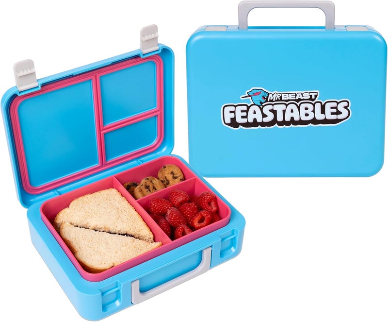 Feastables Mr Beast Feastables Adjustable Bento Lunchbox BPA Free Snap Tight Lid Removable Tray Microwave  Freezer Safe 925x7x275 Easy Clean Kids Lunchbox with Adjustable Compartments - Image 1