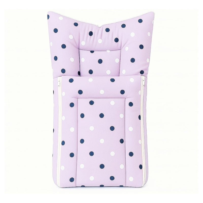 DADDY - G DADDY G 3-in-1 Baby Bed & Sleeping Bag for Newborn | Portable Cotton Baby Bedding Set | Unisex Carry Nest & Baby Holder for New Born | Soft & Lightweight Infant Sleep (Purple Dot) - Image 1