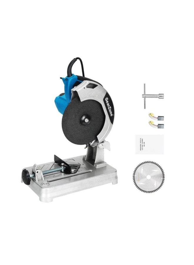 GearZone Chop Saw Machine, Tile Cutter 7-Inch, 1200W 5200RPM, Blue/Silver Color  - Image 1