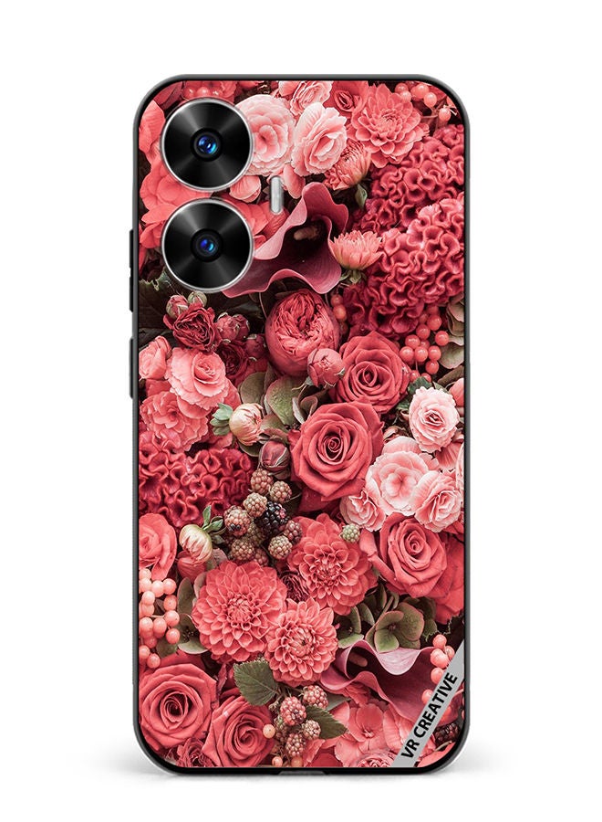 VR CREATIVE Protective Case Cover For Realme C55 Rose Design Multicolour - Image 1