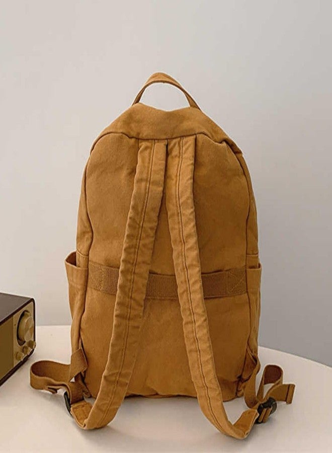 MaxxCloud Cute College Laptop Backpack for Women, Heavy Cotton, Retro Canvas Backpack Travel Bag - Image 4
