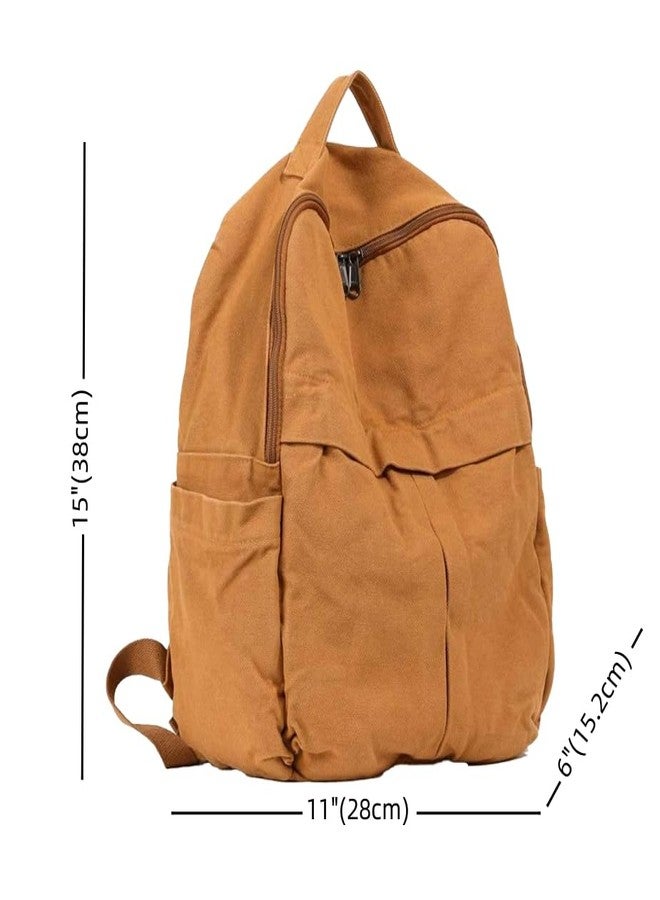 MaxxCloud Cute College Laptop Backpack for Women, Heavy Cotton, Retro Canvas Backpack Travel Bag - Image 2