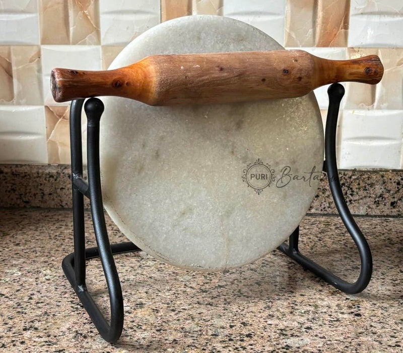 PURI BARTANWALA Puri Bartanawala Multi Purpose Countertop Lid Holder for Kitchen Use Black Powder Coated Metal 23 x 20 x 20 cm - Image 1