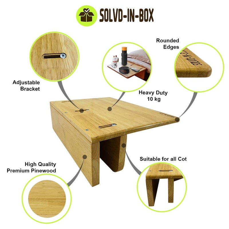 SOLVD-IN-BOX SOLVDINBOX Bedside Caddy Bed Side Storage Organizer Table Cabinet Storage Organizer Unit BedSide Table Type Rack Shelf Cabinet Space Saver Shelves for Bunk Bed Dorm Rooms Bed Rails and Hospital Beds - Image 3