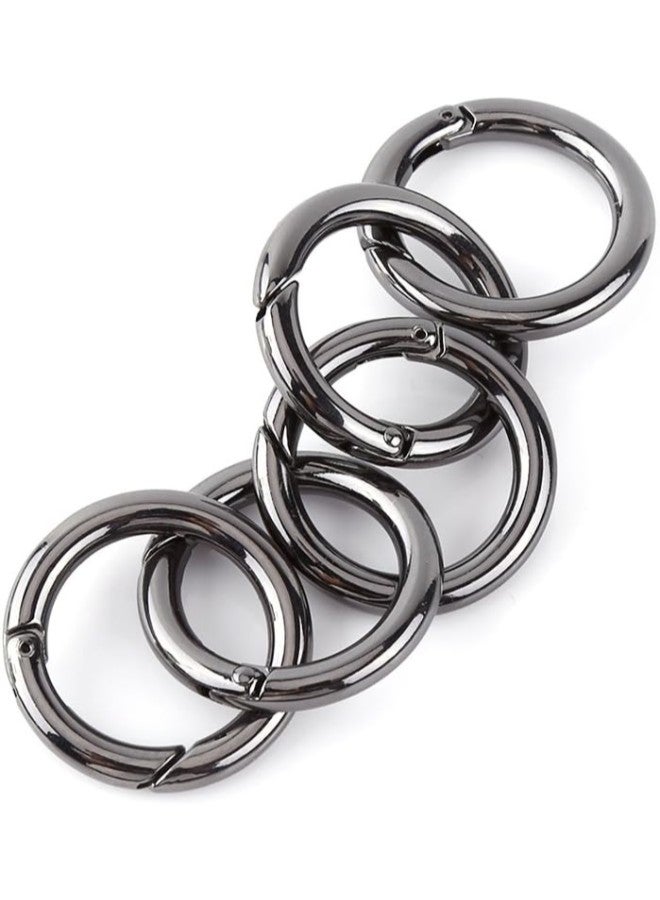 klarako 5PCS zinc alloy Spring Clip Round Carabiner- 1" Gate O Ring Round Carabiner Snap Clip Trigger Spring Keyring Buckle .Organizing Accessory/Metal Secure Holder/ Durable and Rust-Proof - Image 2