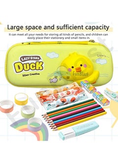 FunBlast FunBlast Pencil Case for Kids, 3D Squishy Destress Pencil Box, Stationary Organizer Pencil Box for Kids, Boys and Girls, Pencil Pouches for School (Pack of 1 Pcs - Multicolor) (Duck)  - Image 2