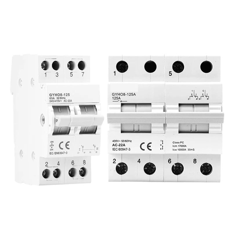 3P 100A Manual Transfer Switch Interlock Circuit Breaker AC Din Rail Mount - Image 3