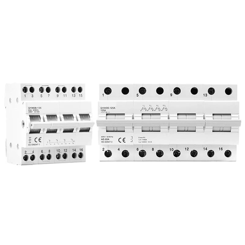 3P 100A Manual Transfer Switch Interlock Circuit Breaker AC Din Rail Mount - Image 5