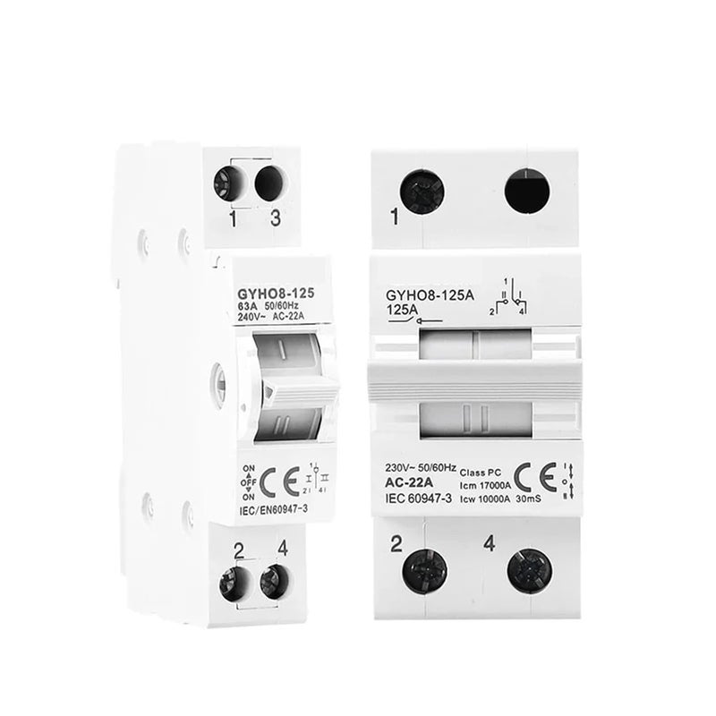3P 100A Manual Transfer Switch Interlock Circuit Breaker AC Din Rail Mount - Image 2