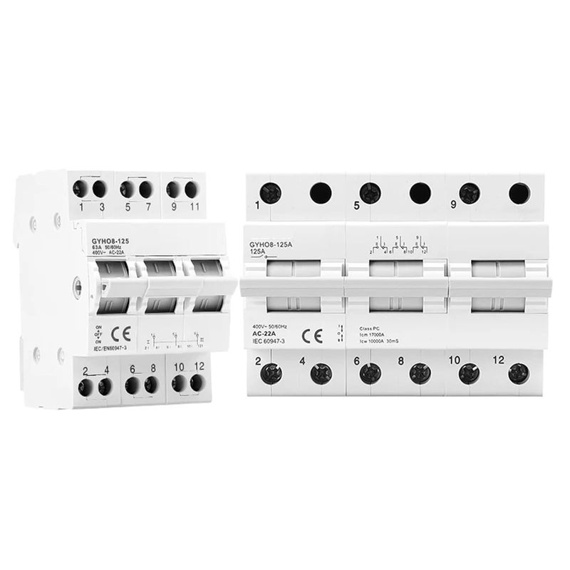 3P 100A Manual Transfer Switch Interlock Circuit Breaker AC Din Rail Mount - Image 4