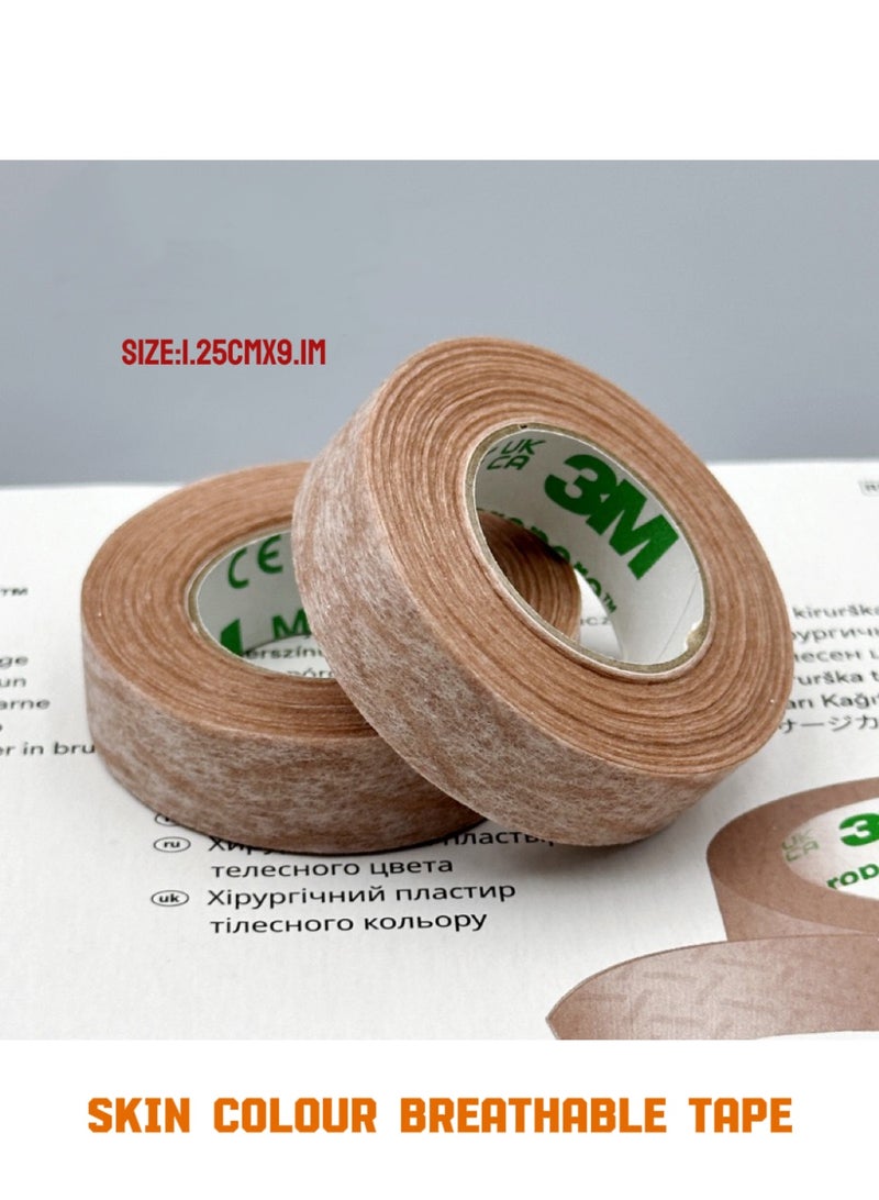 3M Nexcare Skin-Tone Breathable Medical Tape 1.25cm×9.1m - 2 Rolls Pack - Image 1