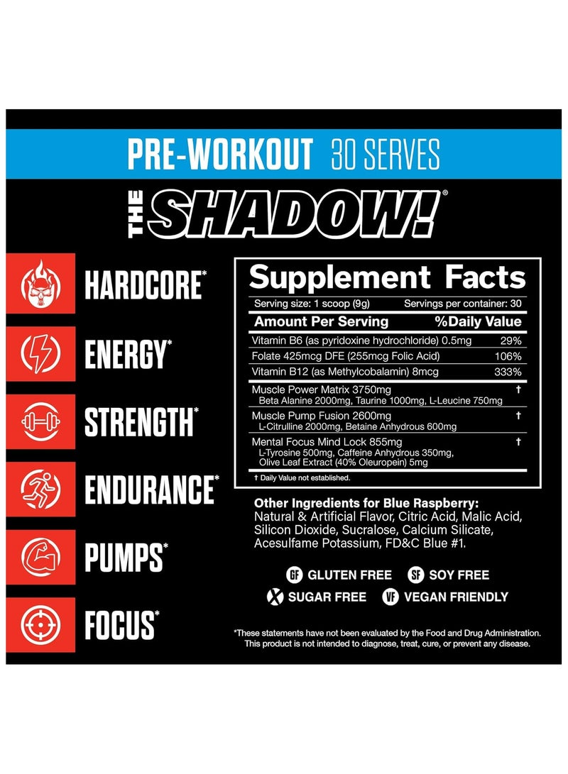 JNX Sports JNX Sports, The Shadow, Pre-Workout, Blue Raspberry, 9.5 oz (270 g)  - Image 3