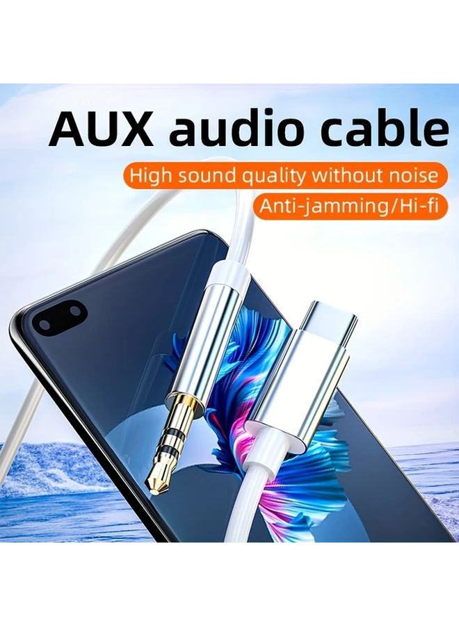 Type C To 3 5mm Audio Cable Pink Aux Car Listening Navigation For Huawei Samsung - Image 4