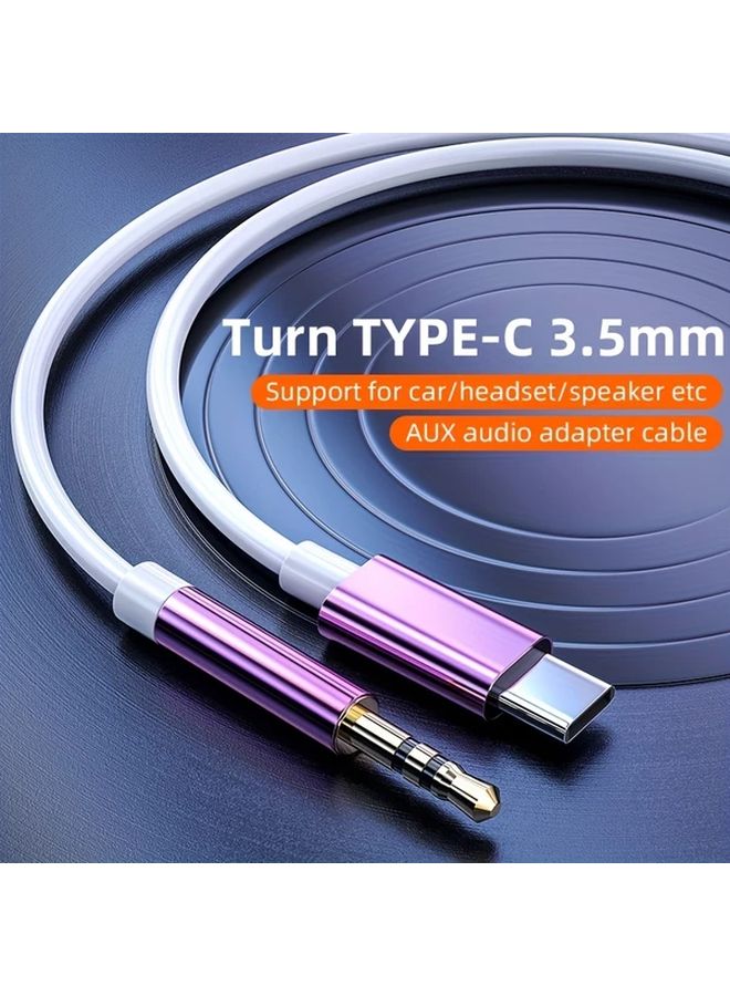 Type C To 3 5mm Audio Cable Pink Aux Car Listening Navigation For Huawei Samsung - Image 5